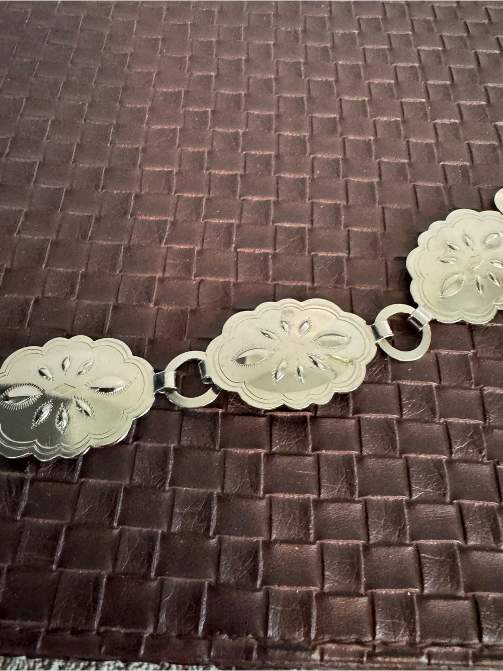 Silver Chain Belt Floral Link